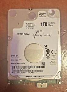 WD WD10SDRW 1TB, 2.5" 5400RPM Internal Laptop Drive for Enclosure, USB, As-is - Afbeelding 1 van 3