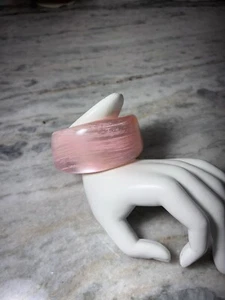 Acrylic Bracelet Bangle Pearl Pink Chunky, Lg 10.5” - Picture 1 of 13