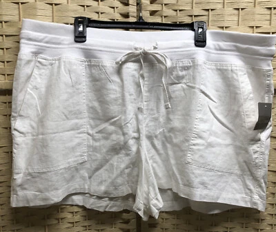Pantalones cortos blancos Falls Creek para mujer talla grande 3X nuevos con etiquetas con cordón �� Cierre Foto 1 de 4