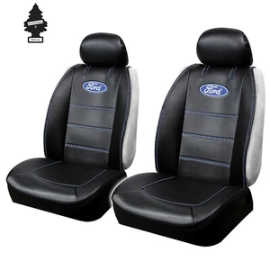 New Universal Black Sideless Seat Covers Pair for Ford Car Truck SUV Front Set - Picture 1 of 6