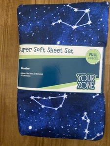 Your Zone Stars Design Super Soft Sheet Set Full 4 Piece Bedding Sheets Pillow - Picture 1 of 4
