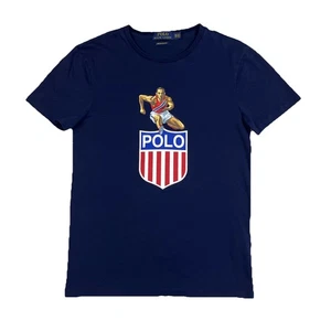 Polo Ralph Lauren T Shirt Mens XS Blue USA Stadium Shield Track Field Hurdle - Picture 1 of 12