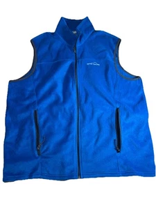 Eddie Bauer Fleece 100% Polyester Mens 2XL Sleeveless Blue Full Zip Vest - Picture 1 of 10