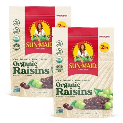 Sun-Maid Organic California Sun-Dried Raisins - (2 Pack) 2 Pound (Pack of 2)  - Image 1 of 4