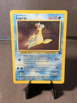 Pokemon TCG Lapras 10/62 Fossil Set Unlimited 1999 Holo Rare VTG WOTC - Image 1 of 2