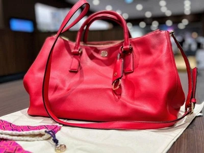 Bolso de hombro de cuero rojo Foto 1 de 4