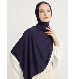 Chal de hiyab jersey premium islámico Modefa para mujer - azul marino - Imagen 1 de 3