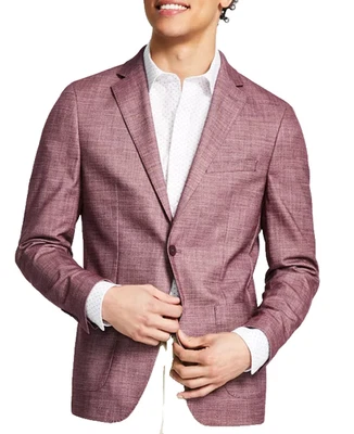 Abrigo deportivo CALVIN KLEIN para hombre talla 38R frambuesa liso calce ajustado suave nuevo con etiquetas Foto 1 de 4