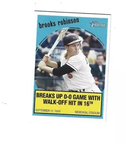 2008 Topps Heritage Baseball Flashbacks #BF7 Brooks Robinson BALTIMORE ORIOLES - Picture 1 of 1