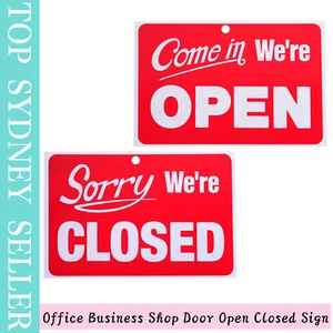 Open Closed Sign Office Business Shop Door Restaurant Reversible Window Hanging - Picture 1 of 4