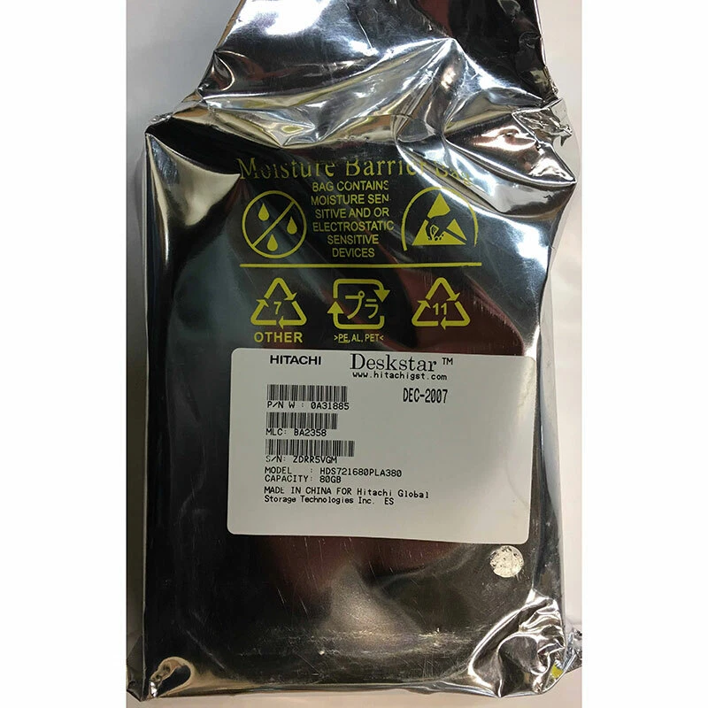 0A31885 - Hitachi 80GB 7200 RPM SATA 3.5" HDD manufacture refurbished - Image 1 of 1