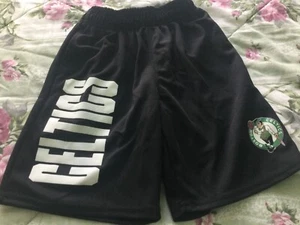 Boy's size Small Black CELTICS Basketbll Athletic Shorts with Logo - Picture 1 of 1