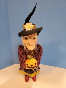 Styrofoam Witch With Pumpkin And Red Shoes Halloween Decoration 17" Tall - Picture 1 of 4