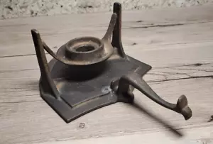 Vintage Wrought Iron Shield Japanese Nautical Gimbal Whale Tail Candle Holder - Imagen 1 de 7