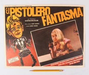 RARE El Pistolero Fantasma w Troy Donahue, Mexican Movie Lobby Card, 16" x 12" - Picture 1 of 5