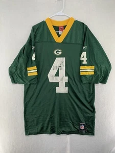 Green Bay Packers Brett Farve Reebok Jersey Mens L Green Football NFL #4 * - Picture 1 of 9