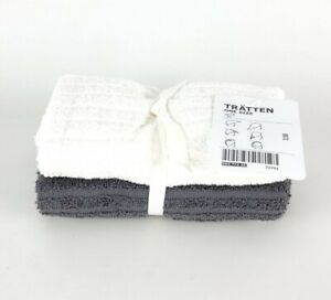 Ikea TRÄTTEN Hair Towel Wrap Cotton 100% Gray/White 2 Pack Tratten 904.771.25