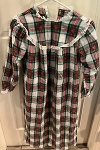LANZ OF SALZBURG Nightgown Juniors  Small Flannel Tartan Plaid Sleepwear VTG - Picture 1 of 1