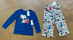 The Nite Nite Peanuts Big Kids 2 pcs Snoppy Pajama Set, Blue/Grey, 6 - Picture 1 of 1