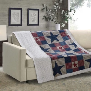 Virah Bella - Mountain Cabin Grey - Quilted Sherpa Throw - 50"x60" - Picture 1 of 4