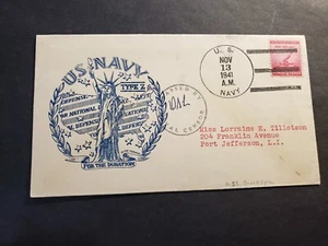 USS BROOKLYN CL-40 Naval Cover 1941 Censored WWII MURIDGE Cachet w/ letter - Picture 1 of 3