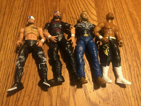 Lot of 4 AEW Jazwares Action Figures (Adam Page, Scorpio Sky, Santana, Ortiz) Cover