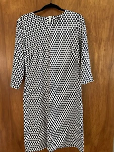 J. McLaughlin Kleid Größe Large Rundhalsausschnitt Bainbridge marineblau weiß - Bild 1 von 5