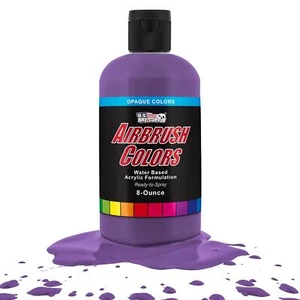 US Art Supply 8-Ounce Opaque Deep Purple Airbrush Paint - Picture 1 of 5