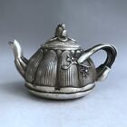 Chinese Old Tibetan silver hand-carved lotus teapot wine pot  21063