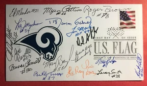 SIGNED LOS ANGELES RAMS LEGENDS (16 SIGS) FDC AUTOGRAPHED FIRST DAY COVER  - Picture 1 of 6