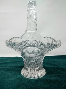 Hofbauer Byrdes Crystal Basket With Etched Birds - Picture 1 of 5