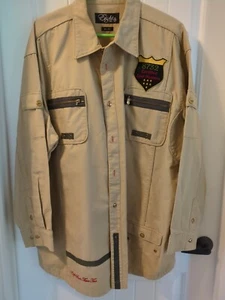 EIGHT 732 MENS LONG SLEEVE 4XL BUTTON UP SHIRT MISSING 1 ZIPPER PULLER SEE PIC - Picture 1 of 7