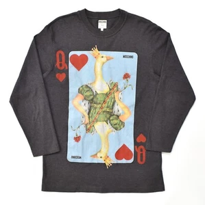 VINTAGE MOSCHINO Herrenshirt Top Spielkarte Gans Queen Poker 3/4 Ärmel L - Bild 1 von 11
