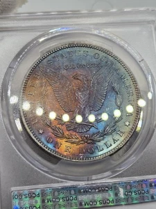 1896 Morgan Silver Dollar MS62 PCGS Gold ☆ Dual Sided Rainbow With Tape Toning - Picture 1 of 7