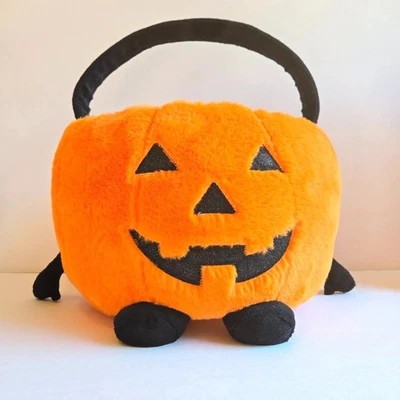 Bolso cubo caramelo calabaza de felpa Halloween Martha Stewart con asa Foto 1 de 4