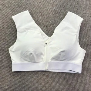 Tommie Copper Sports Bra Womens Large White Front Zip Shoulder Support Posture - Picture 1 of 11