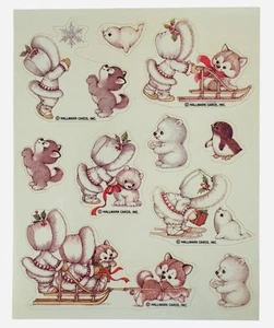 Pegatinas de sello vintage esquimales husky trineo perro sellos osos polares años 80 - Imagen 1 de 6