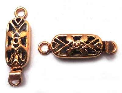 1 PC COPPER FILIGREE BOX CLASP 1 STRAND ANTIQUE COPPER 767 LFU-156 - Image 1 of 3