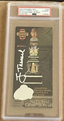 Jim Tressel Signed 2003 Fiesta Bowl Ticket National Champions Psa Encapsulated - Image 1 of 4