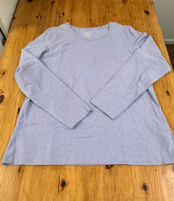 LL Bean Top Women XL Lavender Purple Round Neck Long Sleeve Classic Casual Layer - Image 1 of 4
