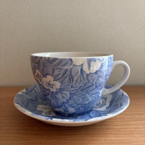 Burleigh Victorian Chintz Blue Cup Saucer Set #1 - Picture 1 of 10