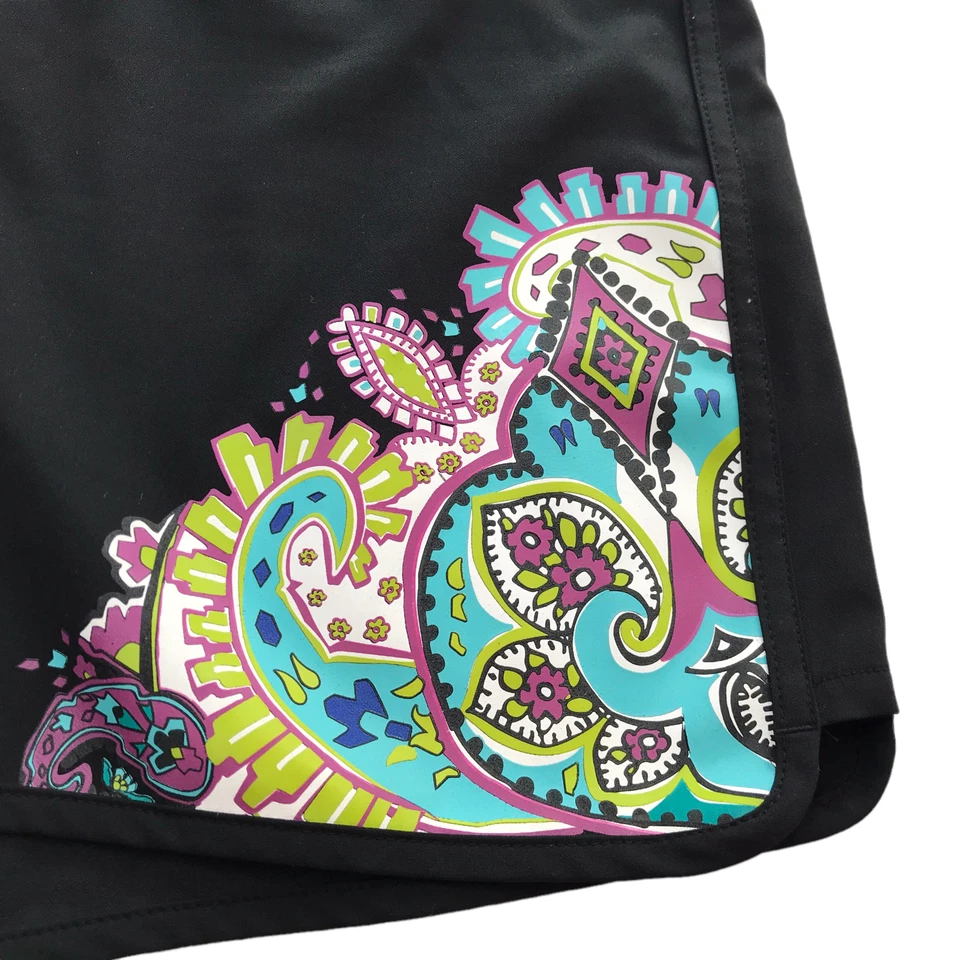 Pantalones Cortos de Mujer ATHLETA Negros con Cordón Púrpura Talla 12 Grande Paisley Foto 1 de 4