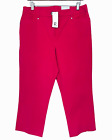 Rockmans Pants Raspberry Pink Cropped Length Straight Leg High Rise BNWT Size 12