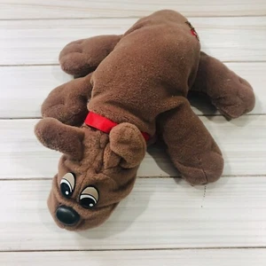POUND PUPPIES Solid Brown Puppy 8" Long Plush Stuffed Animal Rumple Skins - Picture 1 of 7