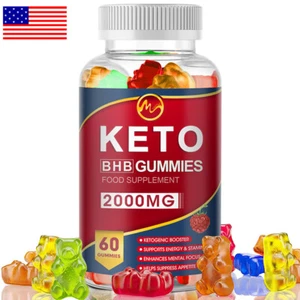 Keto ACV BHB Gummies For Fat Burner Weight Loss Detox Keto Diet Pills 60 Gummy - Picture 1 of 8