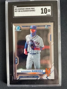 2021 Bowman Chrome Prospects ALEXANDER RAMIREZ 1st Bowman RC SGC 10 LOW POP METS - Picture 1 of 2