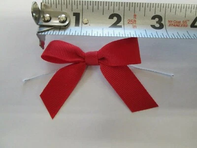 Pre-Tied Satin Bows, 2 1/4", 12-Count RED - Image 1 of 2