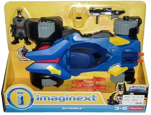 Modellino Imaginext DC Super Friends BATMOBILE & BATMAN 3" RARO blu deluxe - Foto 1 di 9