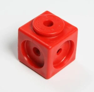 10 cubos enchufables, longitud de conocimiento 3,4 cm, rojo, representación numérica, Mahte, rehabilitación - Imagen 1 de 1
