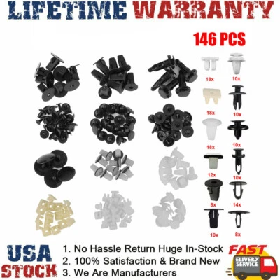 For Toyota Fender Door Hood Bumper Trim Clip Retainer Fastener Assortment 146Pcs - Image 1 of 4